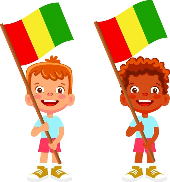 Guinea Flag Hand Set — Stock Vector