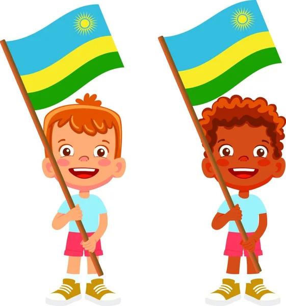 Bandeira Ruanda Conjunto Manual —  Vetores de Stock