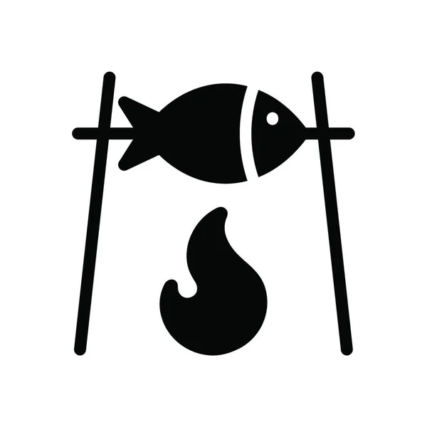 Kochen Fisch Symbol Vektor Illustration — Stockvektor