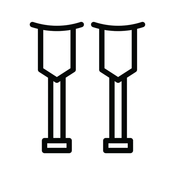Illustration Vectorielle Icône Béquilles — Image vectorielle