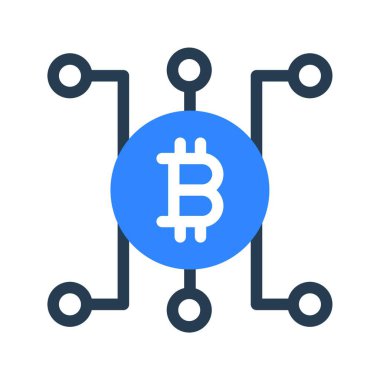 Bitcoin simgesi vektör illüstrasyonu 
