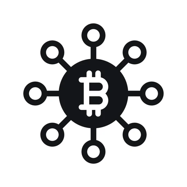 Ikona Wektora Bitcoin Ilustracja — Wektor stockowy