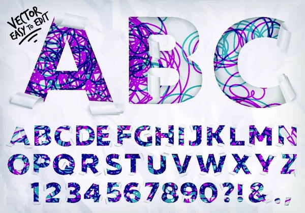 Lignes Alphabet Enveloppées Illustration Vectorielle Design Simple — Image vectorielle