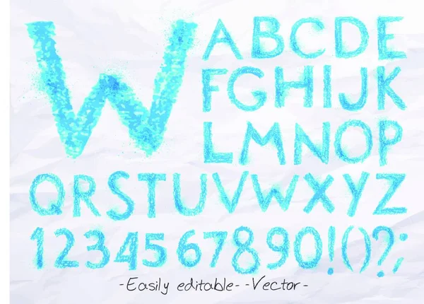 Алфавит Пастельно Голубой Векторная Иллюстрация Простой Дизайн — стоковый вектор