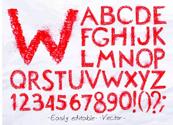 Alphabet Pastel Red Vector Illustration Simple Design — Stock Vector