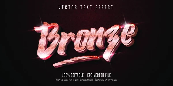 stock vector Bronze text, shiny metallic style editable text effect