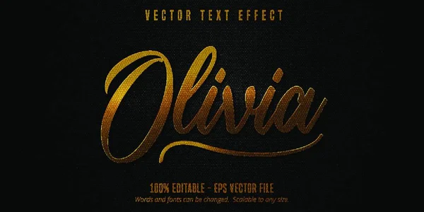 Luxury Golden Editable Text Effect Black Canvas Background — Stock Vector