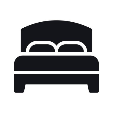 yatak ikonu vektör illüstrasyonu 