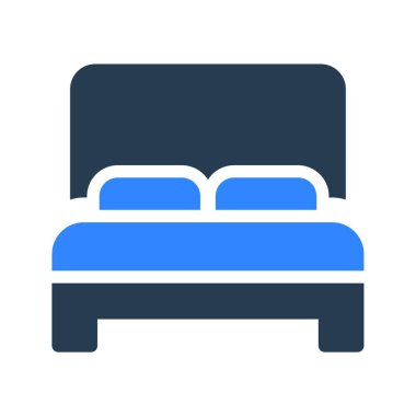 yatak ikonu vektör illüstrasyonu 