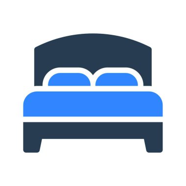 yatak ikonu vektör illüstrasyonu 