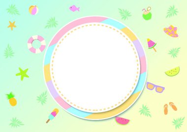yaz pastel çerçevesi, vektör çizimi basit tasarım
