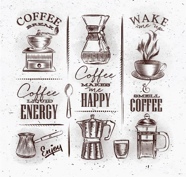Symbole Kawy Brązowy Wektor Ilustracji Prosty Projekt — Wektor stockowy