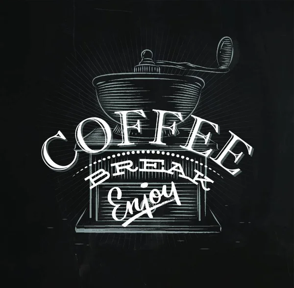 Poster Coffee Break Ilustração Vetorial Design Simples — Vetor de Stock