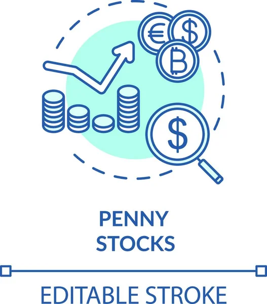 Penny Stocks Concept Icon — Archivo Imágenes Vectoriales