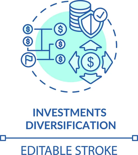 Investments Diversification Concept Icon — Archivo Imágenes Vectoriales