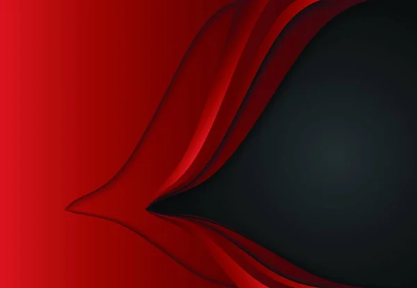 红色和黑色抽象层和曲线背景 — 图库矢量图片