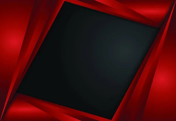 Vörös Fekete Absztrakt Réteg Geometriai Háttér — Stock Vector