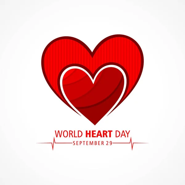 Día Mundial Del Corazón Celebrado Septiembre — Vector de stock
