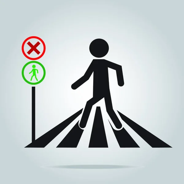 歩行者横断歩道の標識 通学路に署名の図 — ストックベクタ
