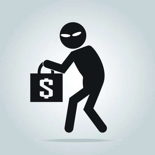 Attention Signe Pickpocket Illustration Icône Voleur — Image vectorielle