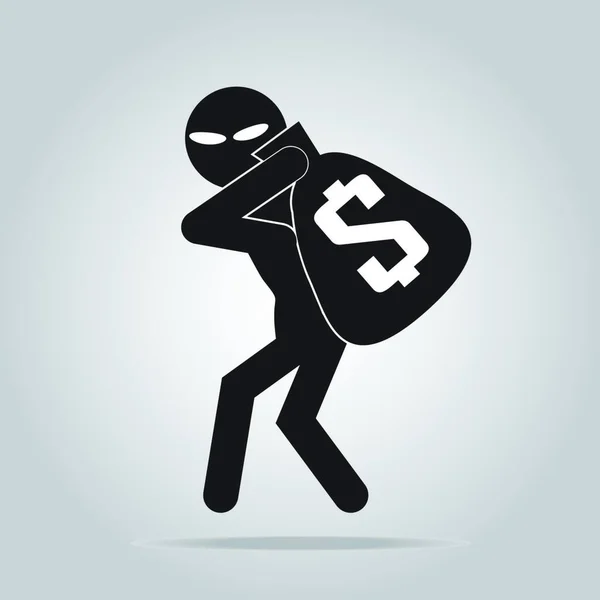 Yankesici Işareti Hırsız Simge Tasarlamak Dikkat — Stok Vektör