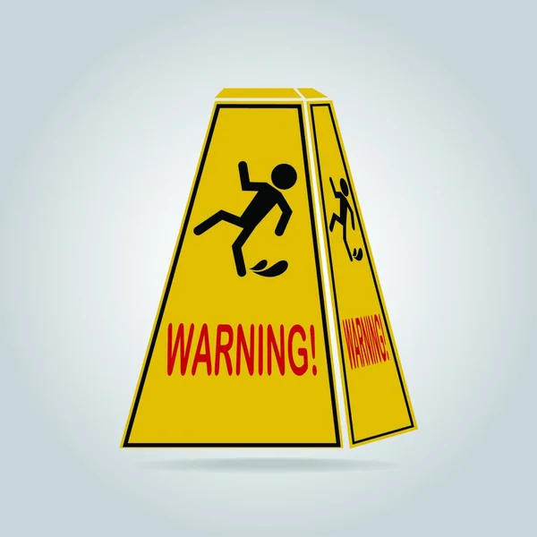 Wet Floor Warning Sign Vector Illustration Simple Design — Stock Vector