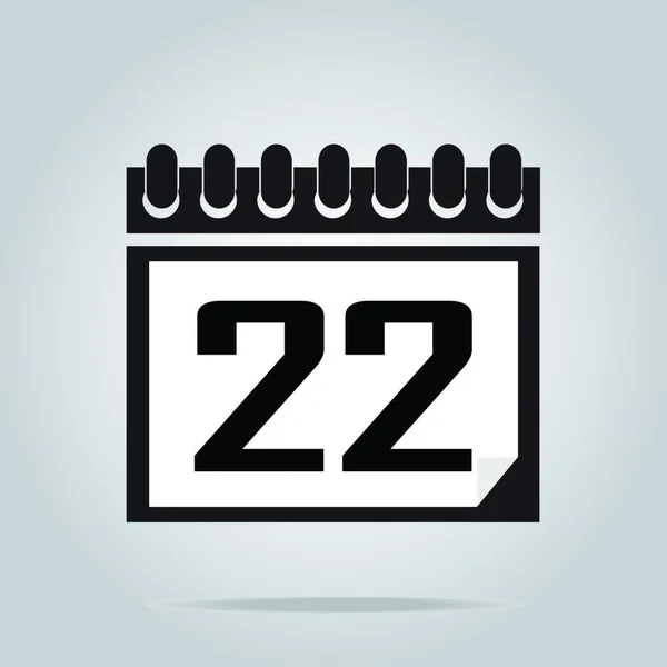 Icona Calendario Numero Illustrazione Vettoriale Design Semplice — Vettoriale Stock