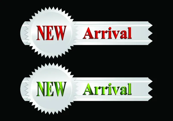 Silver Label New Arrival Icon Vector Illustration Simple Design — Stock Vector