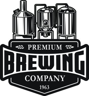 Vintage bira üretim şablonu, vektör illüstrasyonu basit tasarım 