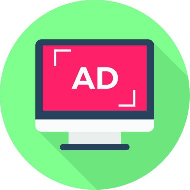 ad on bilgisayar screen, vektör illüstrasyon basit tasarım