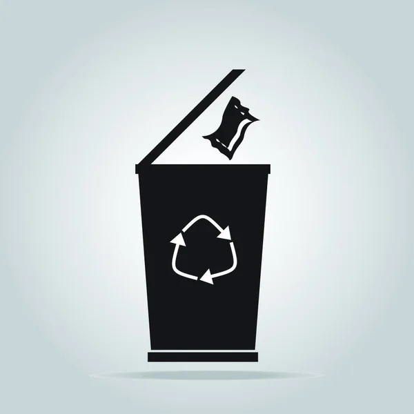 Trash Bin Symbol Vector Illustration Simple Design — Image vectorielle
