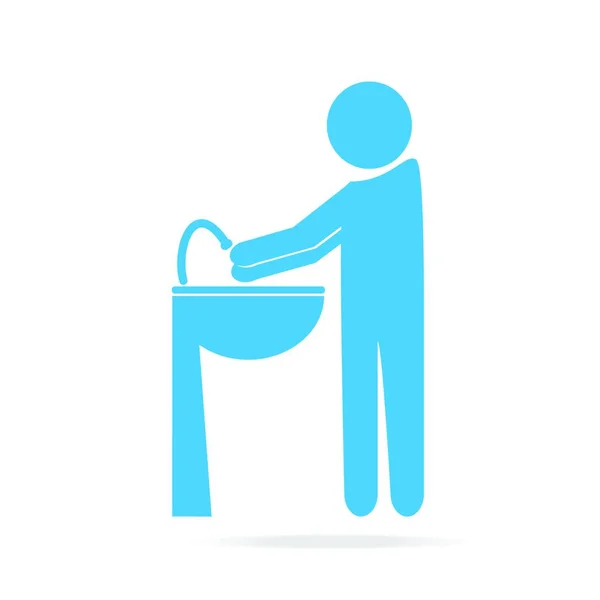 Lave Ícone Das Mãos Ícone Limpeza — Vetor de Stock