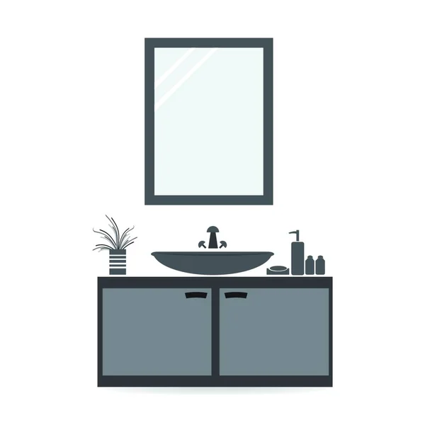 浴室と洗面台 バスルームのインテリアコンセプト — ストックベクタ