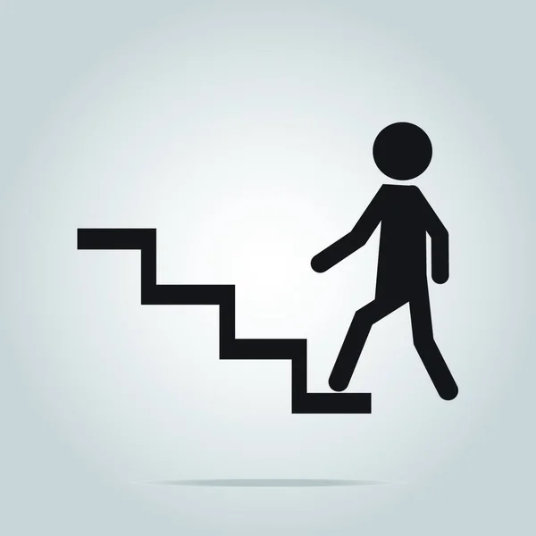 人在楼梯上行走 概念到目标 矢量图解简单设计 — 图库矢量图片