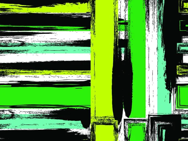Pincel Pintado Tinta Tonos Verdes Con Negro Ilustración Vectorial Diseño — Vector de stock
