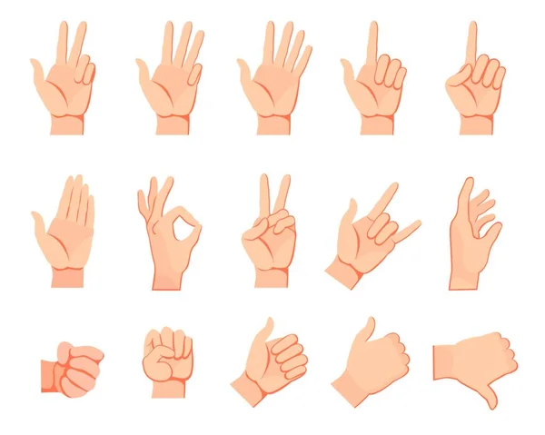 Stock vector Human hand gestures set, vector illustration simple design