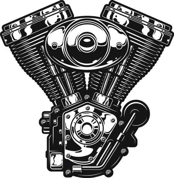 Plantilla Motor Motocicleta Vintage Ilustración Vectorial Diseño Simple — Vector de stock