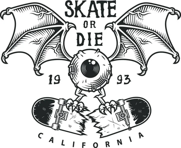 Logotype Skateboard Vintage Illustration Vectorielle Design Simple — Image vectorielle