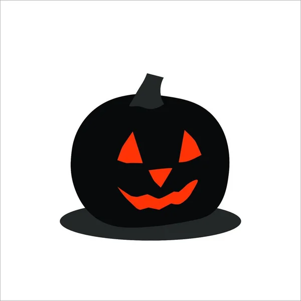 Černá Oranžová Dýně Ikona Pro Halloween Day — Stockový vektor