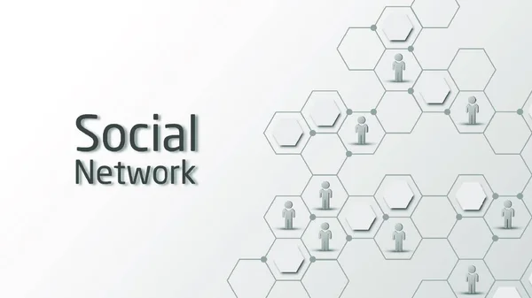 ソーシャルネットワーク接続 ベクトル図シンプルなデザイン — ストックベクタ