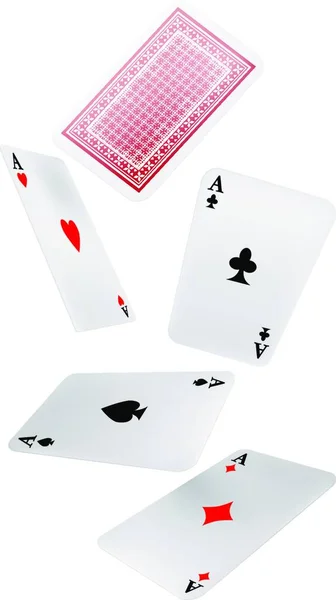 Falling Playing Cards Vector Illustration Simple Design — 스톡 벡터
