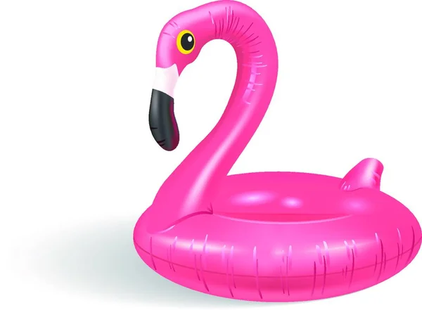Flamingo Swim Tube Vector Illustration Simple Design — Stock Vector