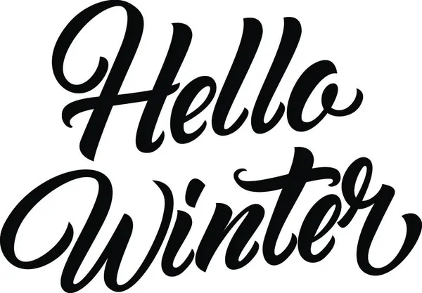 Merhaba Kış Mektupları Vektör Illüstrasyonu Basit Tasarım — Stok Vektör