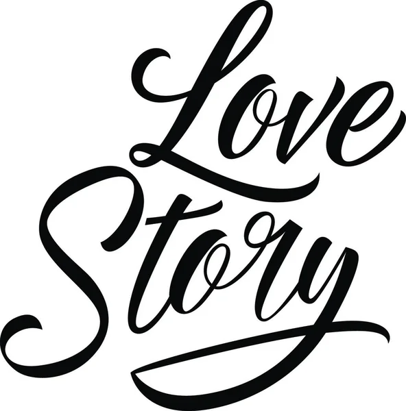 Love Story Lettering Vector Illustration Simple Design — Vetor de Stock