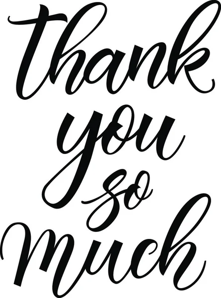 Thank You Much Lettering Vector Illustration Simple Design — Stock Vector