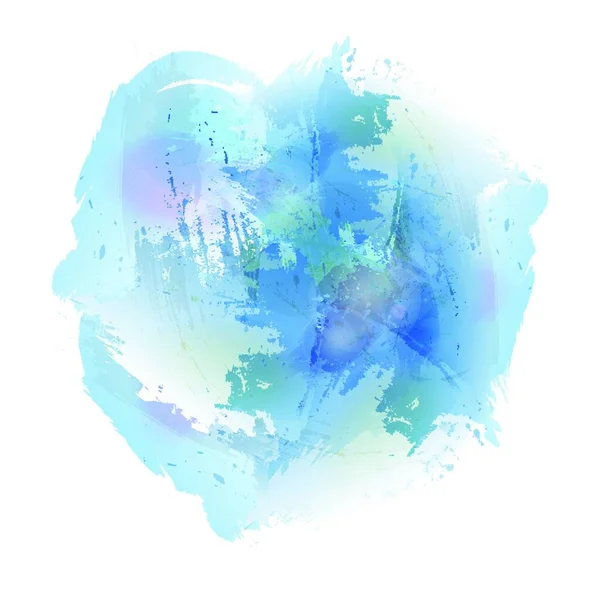 水彩抽象化 青い水彩画のスポット ストックイラスト — ストックベクタ
