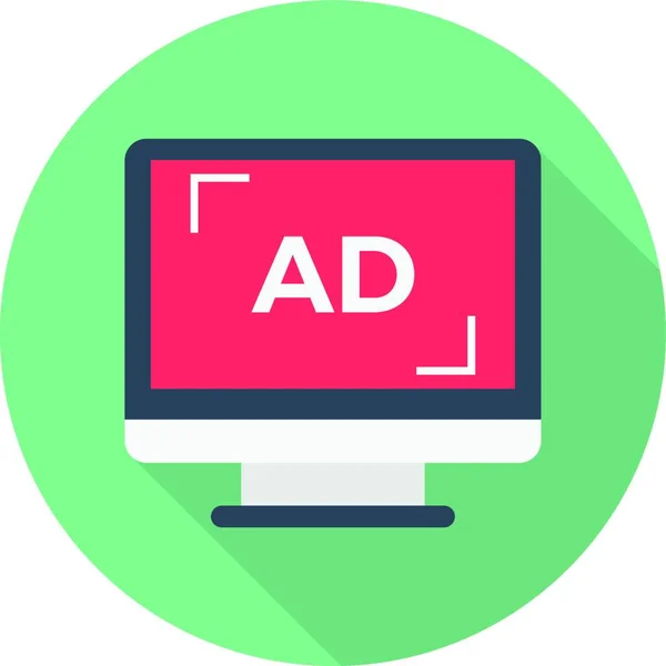 Διαφήμιση Στην Οθόνη Του Υπολογιστή Διανυσματική Απεικόνιση Απλό Σχέδιο — Διανυσματικό Αρχείο