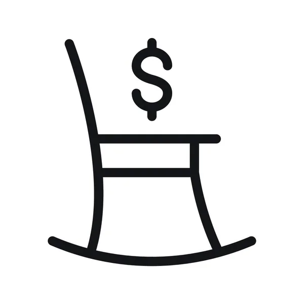 Rocking Chair Dollar Sign Icon Vector Illustration Simple Design — Stock Vector