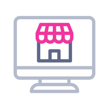 Çevrimiçi Dükkan simgesi vektör çizimi