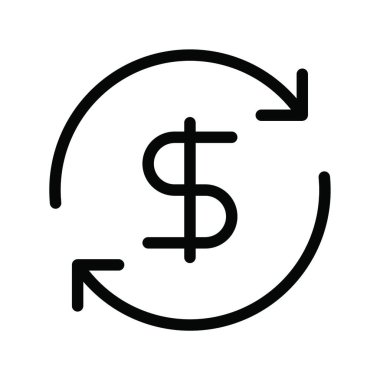 Dolar web simgesi vektör illüstrasyonu